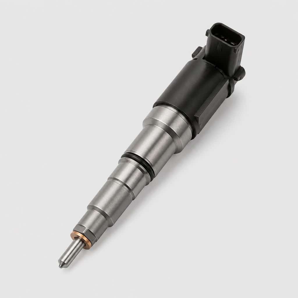 Injecteur diesel standard présenté seul sur fond neutre