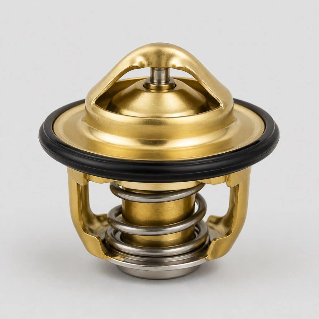 Thermostat renforcé pour moteur diesel grande cylindrée présenté seul sur fond neutre