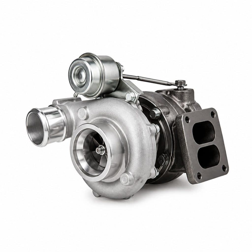 Turbocompresseur compact pour citadine essence présenté seul sur fond neutre